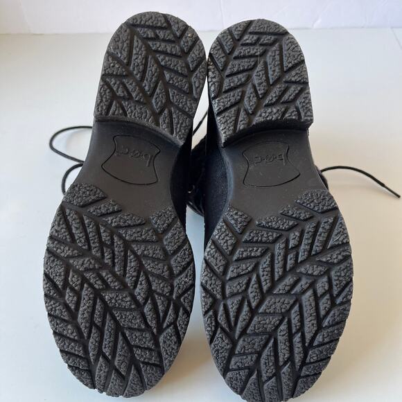 BOC Karel Combat Womens Boots Size 6M Black Stacked Heel  Herringbone Z23400 - Picture 7 of 13